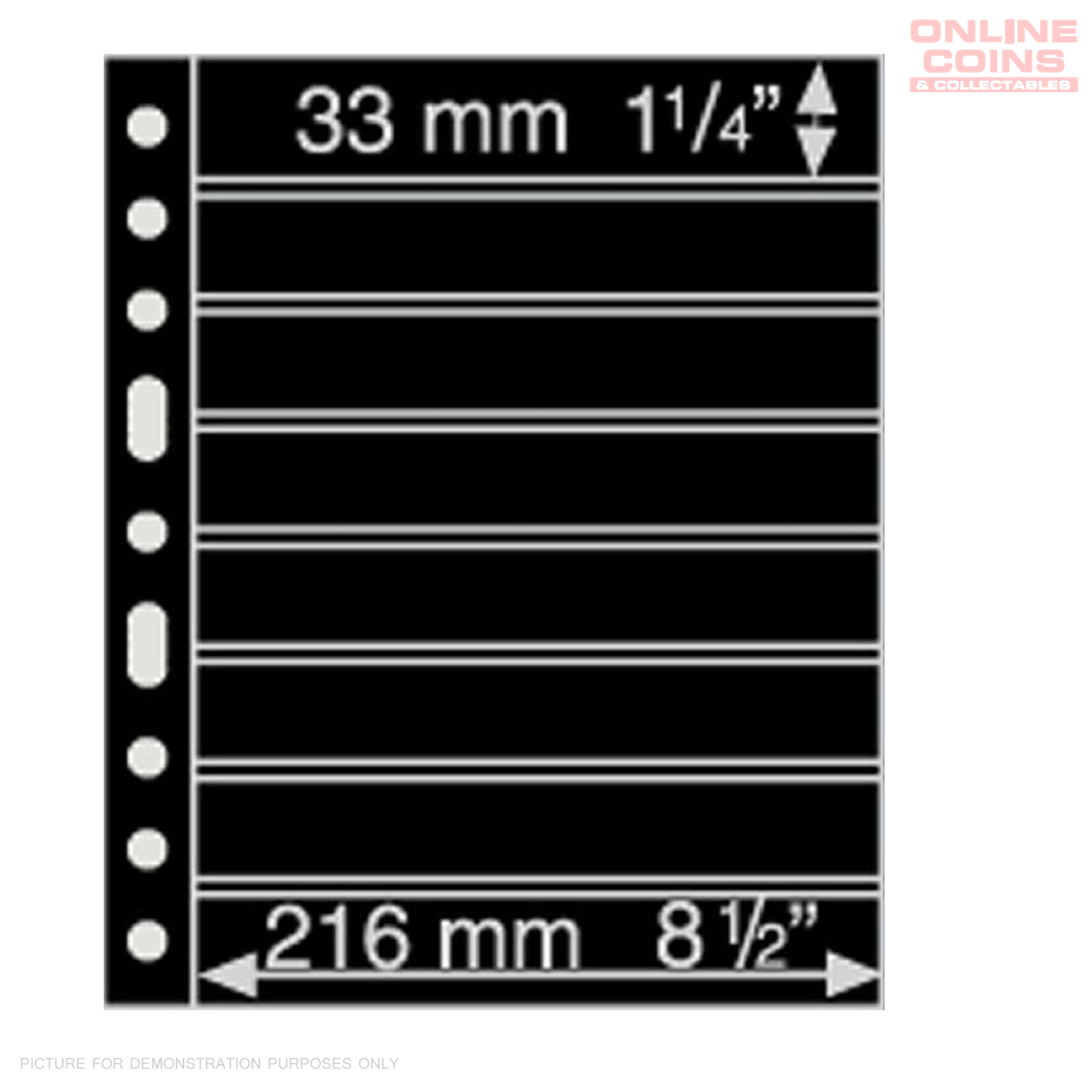 Lighthouse - Grande 8S Black Album Pages For Stamps - Packet of 5